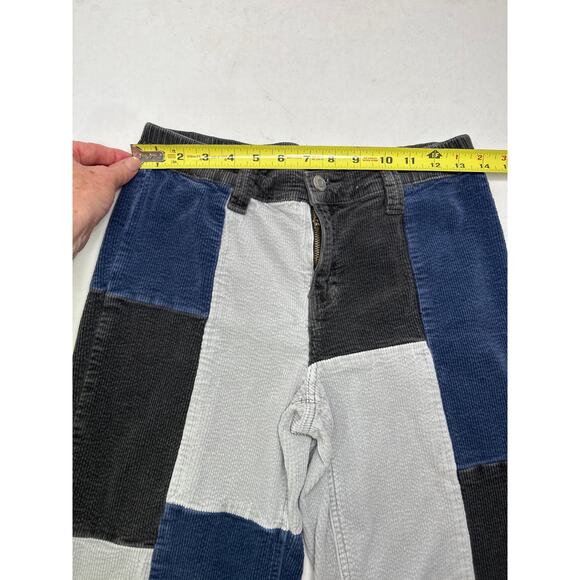 PacSun Corduroy Low Rise Puddle Patchwork Pants in Blue, Black and Gray. Size S. - Picture 4 of 5